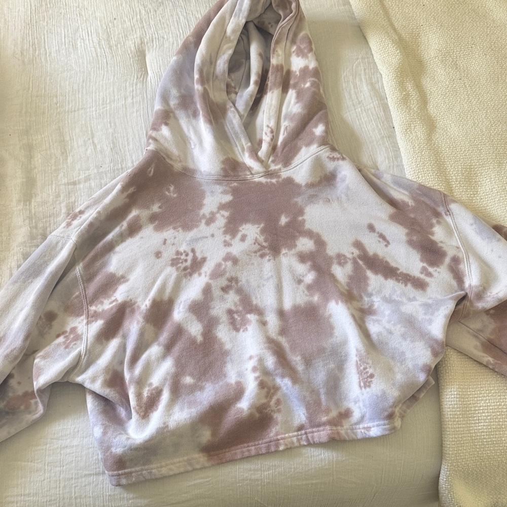 The Southern Shirt Company Tie-Dye Hoodie in Cream and Brown